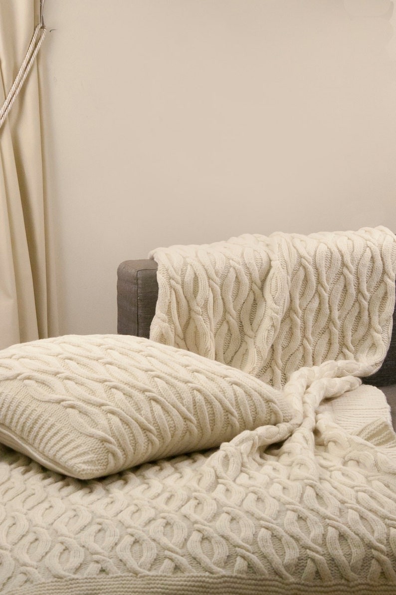 Merino wool blanket plaid bedspread natural blanket bed Etsy