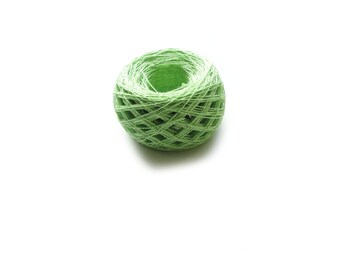 Linen yarn, linen thread, natural linen, natural 3ply yarn, linen lime green yarn