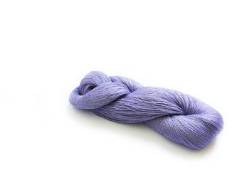 Skein of linen yarn, linen thread, 1ply yarn, levander color, thin yarn