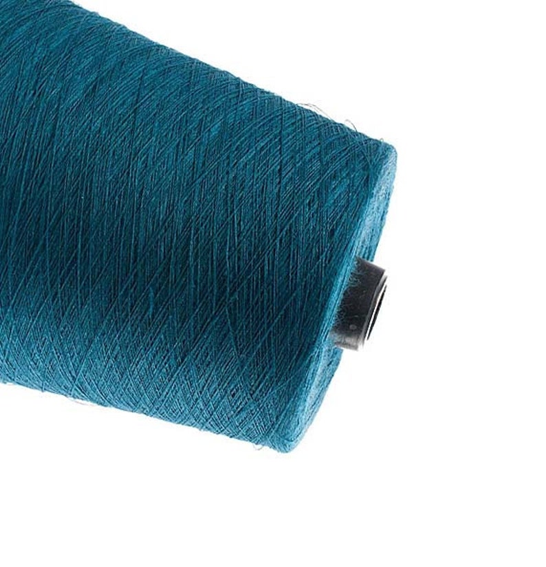 Linen yarn natural linen thread flax 1ply 2ply 3ply yarn dark turquoise
