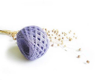 Lavender linen yarn, linen thread, linen natural 3ply yarn, thick yarn, crochet yarn