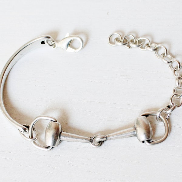 Bracelet mors, bracelet mors, bracelet chaîne réglable, bracelet cheval, cadeau pour amoureux des chevaux