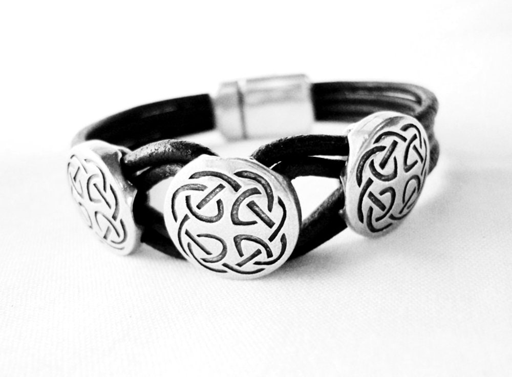Celtic Knot Bracelet Women or Men Leather Bracelet Celtic | Etsy
