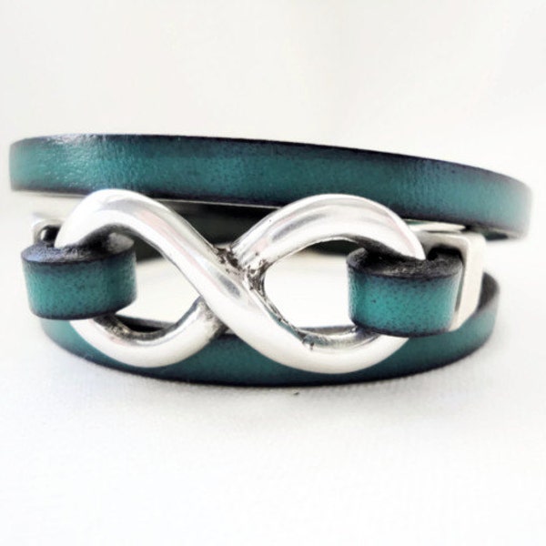 Infinity. Pulsera unisex. Pulsera de cuero