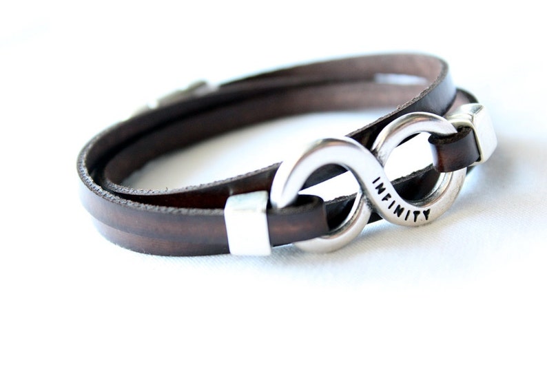 Vegan Infinity Faux Leather Bracelet for women For men Triple Wrap bracelet
