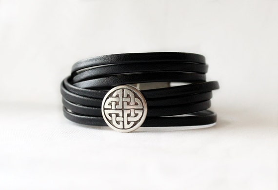 Irish Bracelet for Men Celtic Women Cuff Wrap Leather - Etsy