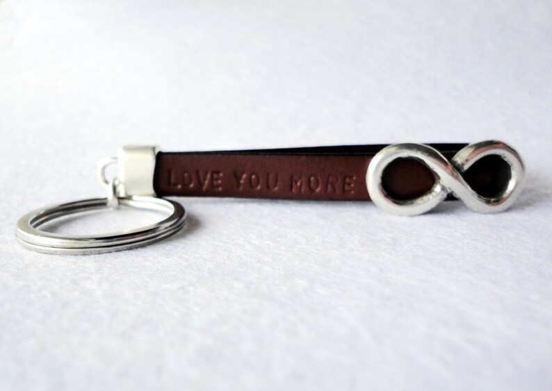 Infinity Keychain Personalized Leather Engraved Key Chain Key Etsy