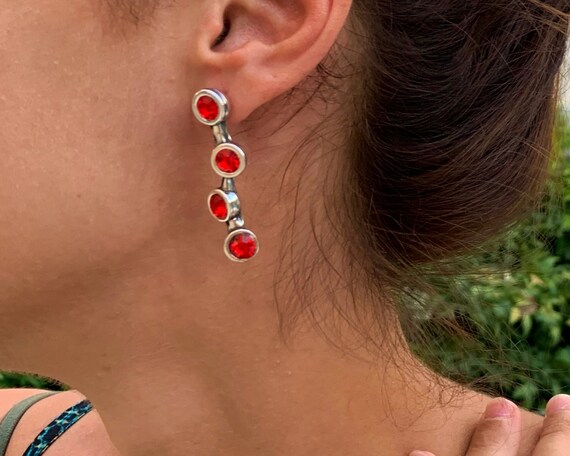 Swarovski red earrings outlet