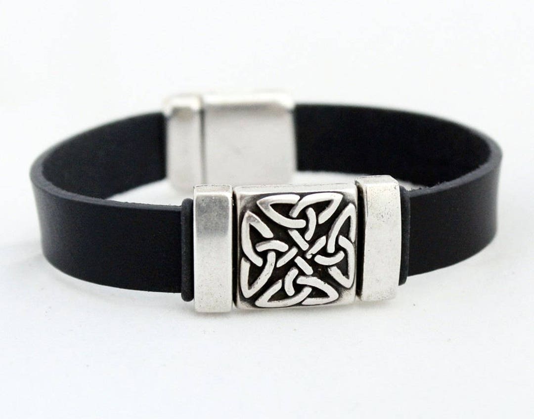 Celtic Love Knot Bracelet, Men Leather Bracelet, Celtic Bracelet for ...