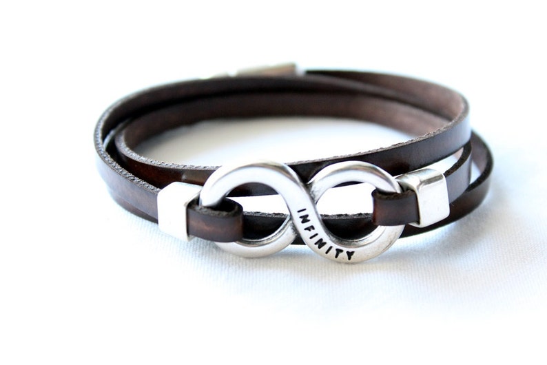 Vegan Infinity Faux Leather Bracelet for women For men Triple Wrap bracelet