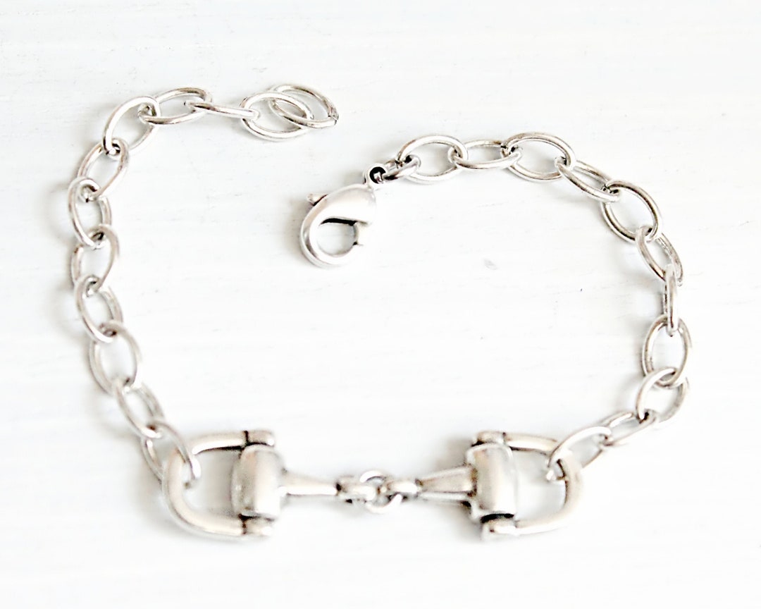 Horse Bit Bracelet, Adjustable Chain Bracelet, Snaffle Bit Bracelet