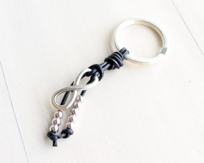 Leather key chain infinity key ring best friend keychain Etsy