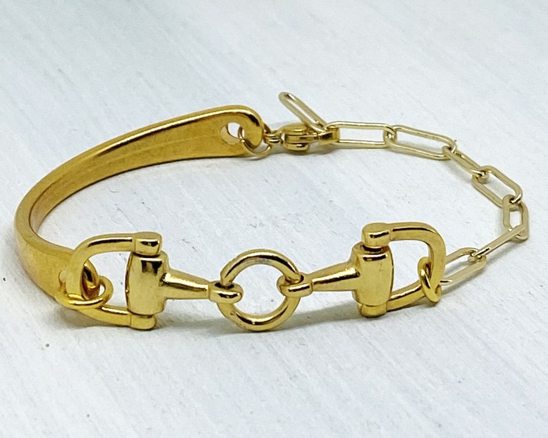 Gold horsebit bracelet Horse bracelet horse rider gift | Etsy