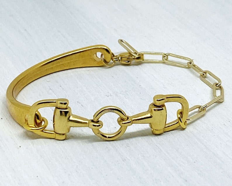 Gold horsebit bracelet Horse bracelet horse rider gift Etsy