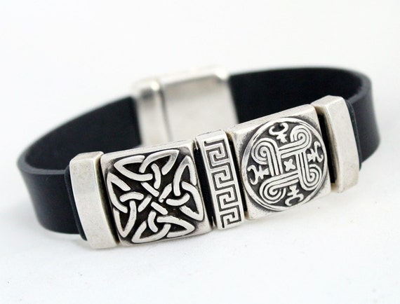Celtic jewelry Nordic bracelet celtic leather Bracelet for | Etsy