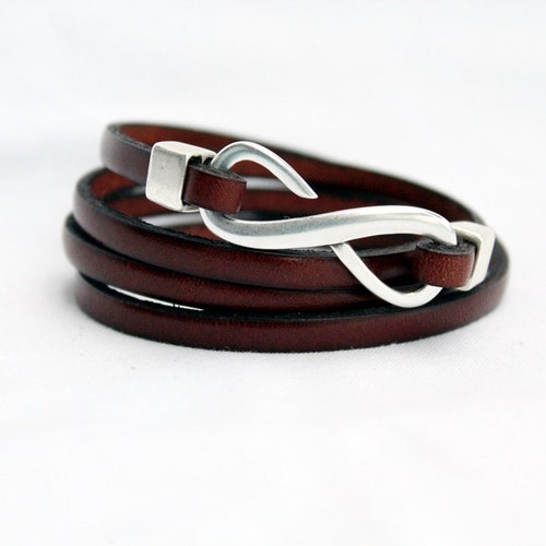 Infinity Leather Wrap Bracelet Womens Leather Cuff Boho - Etsy