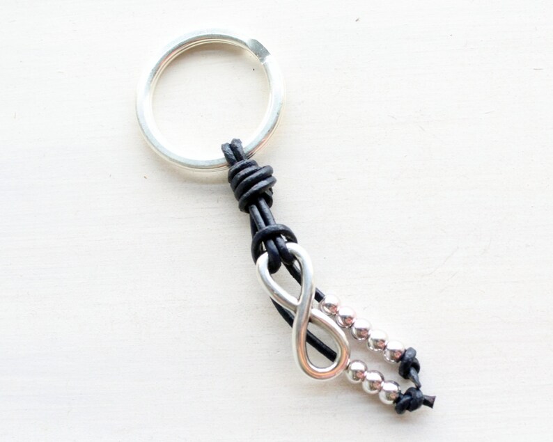 Leather key chain infinity key ring best friend keychain Etsy