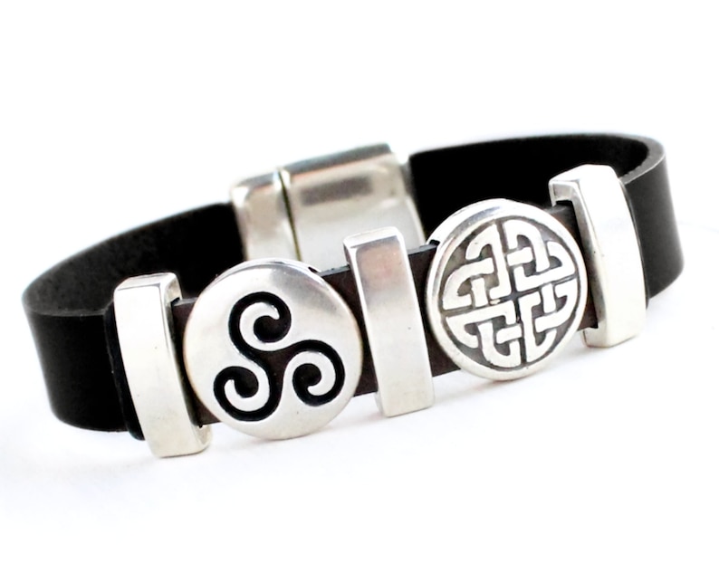 Celtic Leather Bracelet Love Knot Triskele Celtic Bracelet | Etsy