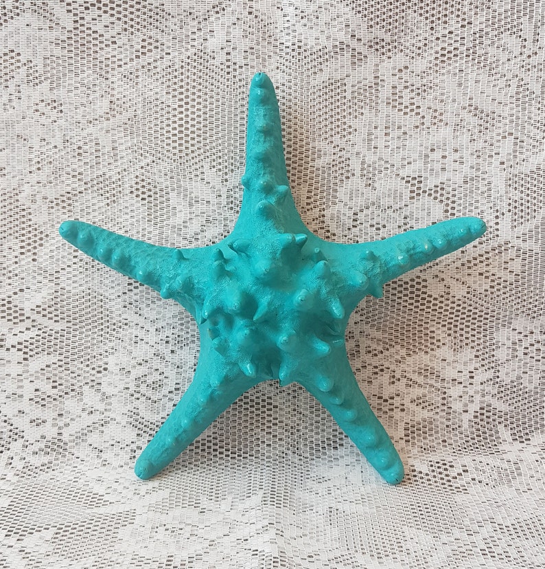 Large Starfish Wall Hanging Decor Teal Blue Starfish Home Etsy
