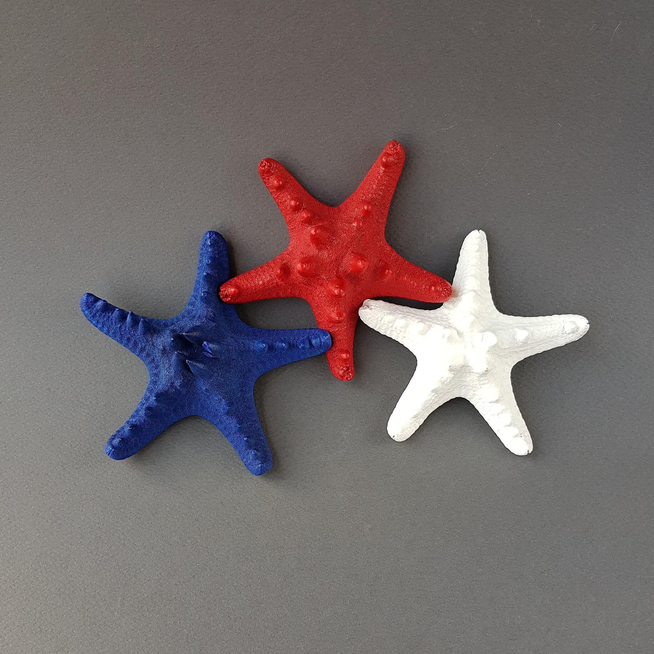 Starfish Home Decor White Red Blue Starfish Decor Nautical Etsy