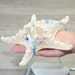 Starfish Ring Pillow Seashell Beach Wedding Alternative Ring Bearer White Blue Ring Holder Nautical Decor Destination Wedding ring dish