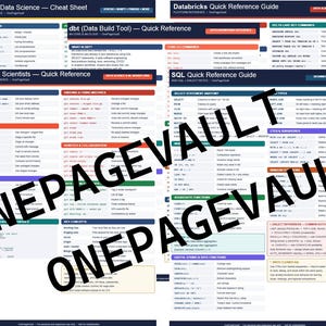 Data Stack Cheat Sheet Bundle (5 PDFs) | Python/SQL/dbt/Databricks/Git | Data Engineer Reference Set
