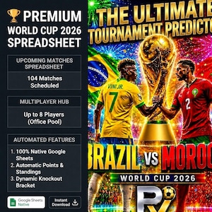 WM 2026 Tabelle Predictor | Automatisierte Google Sheets Office Pool Klammer Herausforderung | Tournament Tracker bis zu 8 Spieler Party |