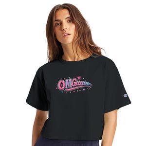 O.M.G.eeee T-shirt - grappig sarcastisch T-shirt, cropped Heritage-T-shirt voor dames | Champion T453W