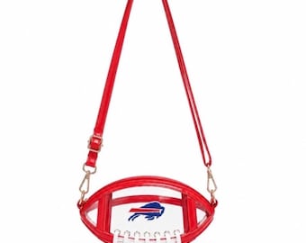 Buffalo Bills Crossbody Red Football Handbag (with or without ribbon)