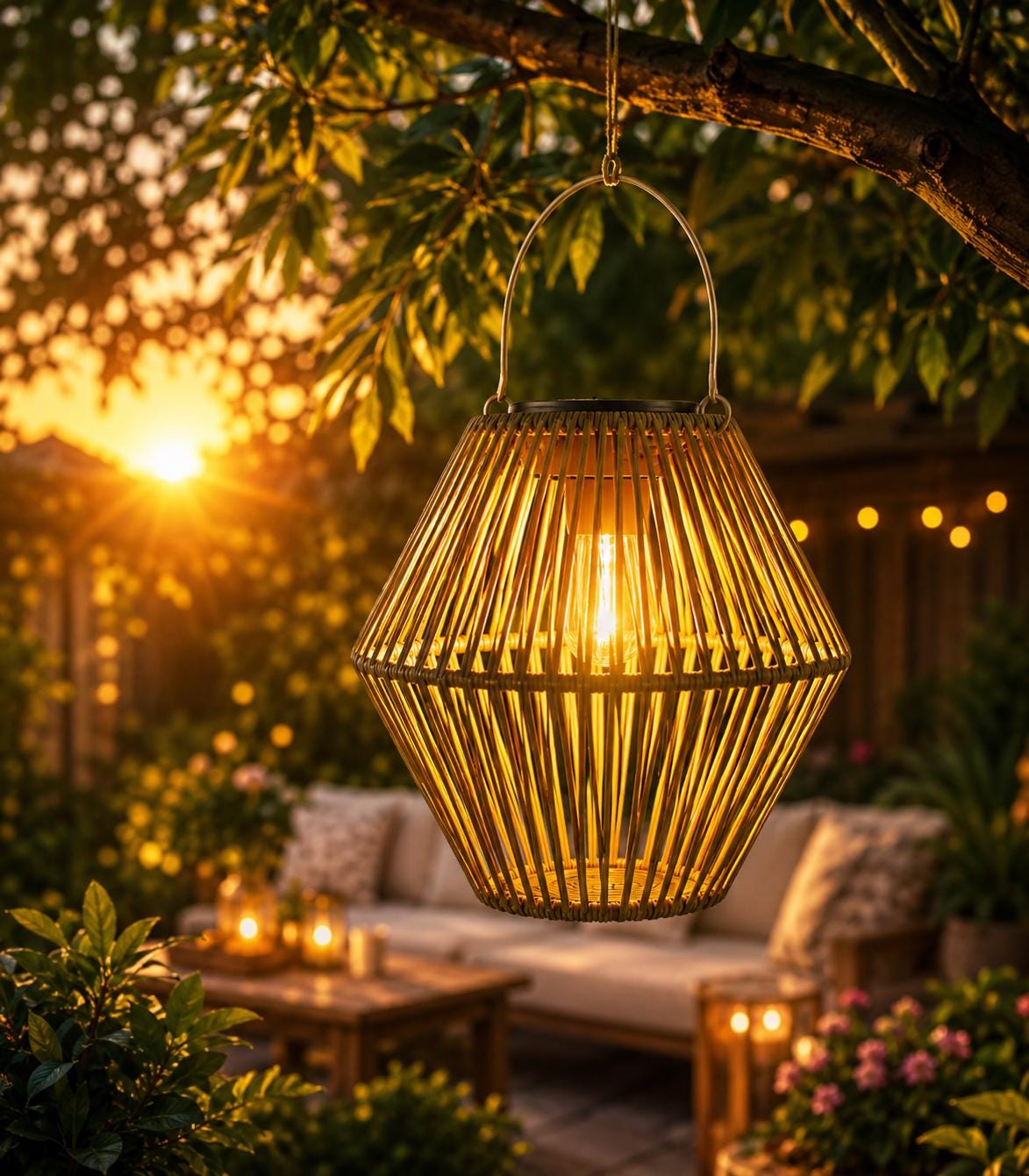 34 Front Porch Decor Ideas for Every Season 10 Solar Hanging Lantern Outdoor, Woven LED Garden Light, Waterproof…