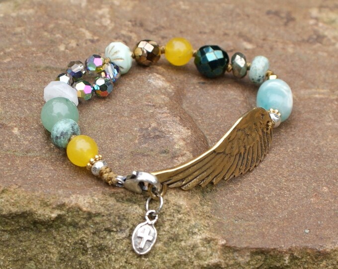 Angel Wing Beaded Bracelet 'wing and a Prayer' Etsy