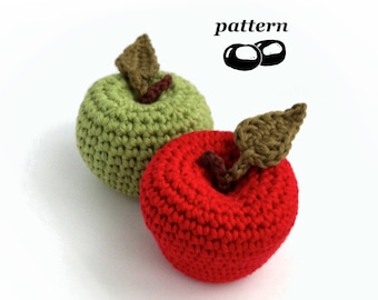 Crochet Apple Pattern / Apple Ornament / Crochet Fruit Pattern / Crochet Food Pattern/ Teacher Gift / Apple for the Teacher