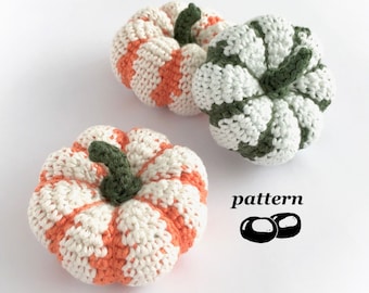 Pumpkin Crochet Pattern / Striped Pumpkin Pattern Sweet Dumpling Squash Pattern / Pumpkin Ornament Halloween Decoration Autumn Thanksgiving