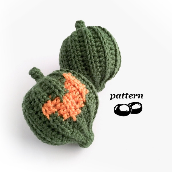 Acorn Squash Crochet Pattern / Decorative Gourd Crochet Pattern / Ornamental Gourds Pumpkins Autumn Fall Thanksgiving Halloween Decorations