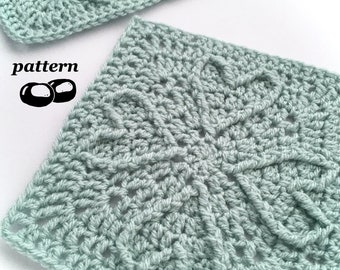 Patrón de cuadrado de corazón a crochet / Cuadrado para manta con motivo de corazón / Bloque afgano de crochet cuadrado / Regalo de San Valentín para crocheteros