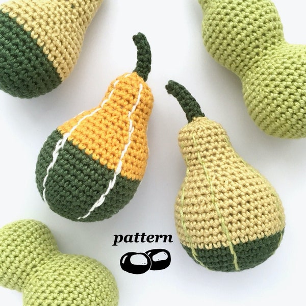 Decorative Gourd Crochet Pattern / Pear Gourd Crochet Pattern / Ornamental Gourds Pumpkins Autumn Fall Thanksgiving Halloween Decorations