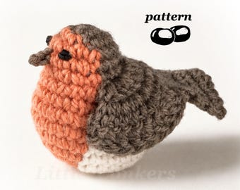 Realistic Robin Crochet Pattern PDF, Garden Bird Decoration