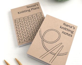 Personalized Knitting Notepad: Knitter's Gift, Knitting Design, Personal Message, Recycled Paper