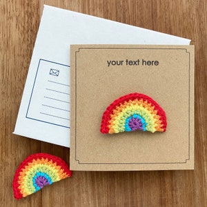 Rainbow Brooch Card / Rainbow Card / Rainbow Badge / Pride Coming Out Greetings Card/ Rainbow Gift / Eco-friendly Card