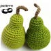 Crochet Pear Pattern / Crochet Fruit Pattern / Crochet Food Pattern