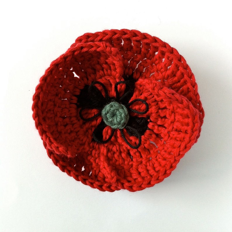 Poppy Crochet Pattern / Crochet Field Poppy Pattern / Crochet Flower Pattern image 3
