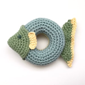 Fish Ring Toy Crochet Pattern / Grippy Baby Toy Crochet Pattern / Teething Ring Crochet Pattern for Child Toddler / Baby Shower Gift image 2