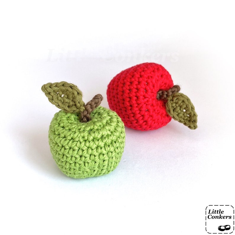 Crocheted apple keyrings