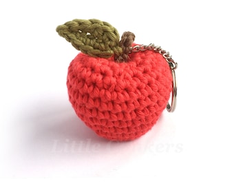 Eco-friendly Apple Keyring / Apple Keychain / Apple Bag Charm / Teacher Thank You Gift Teacher Appreciation Gift / Apple of My Eye / Fruit