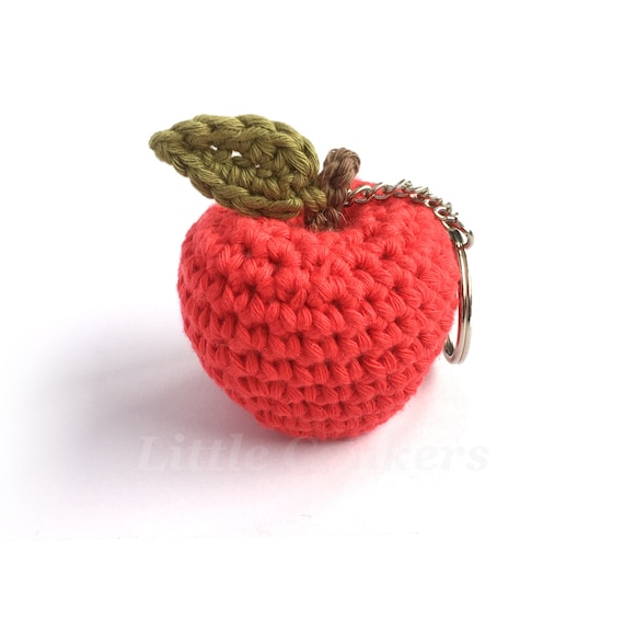 Eco-friendly Apple Keyring / Apple Keychain / Apple Bag Charm / Teacher Thank You Gift Teacher Appreciation Gift / Apple of My Eye / Fruit