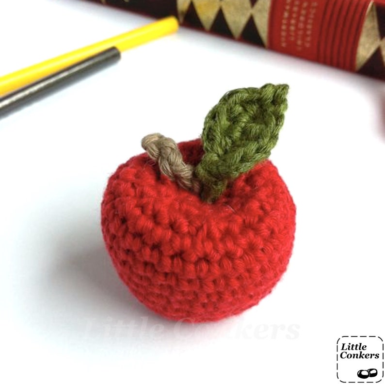 Crocheted apple keyring