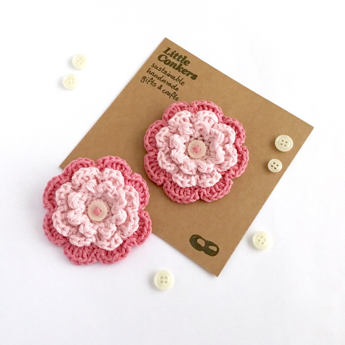 Pink Flower Brooch Ecofriendly Recycled Zero Waste Gift for Etsy