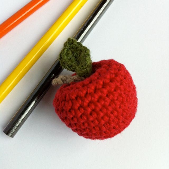 Apple Key Ring / Apple Keychain / Apple Bag Charm / Teacher Etsy