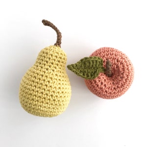 Crocheted apple and pear