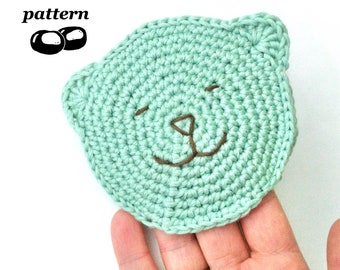 Baby Wash Cloth Crochet Pattern / Baby Bath Mitt Crochet Pattern / Child Toddler Baby / Bear Teddy / Baby Shower Crochet Gift